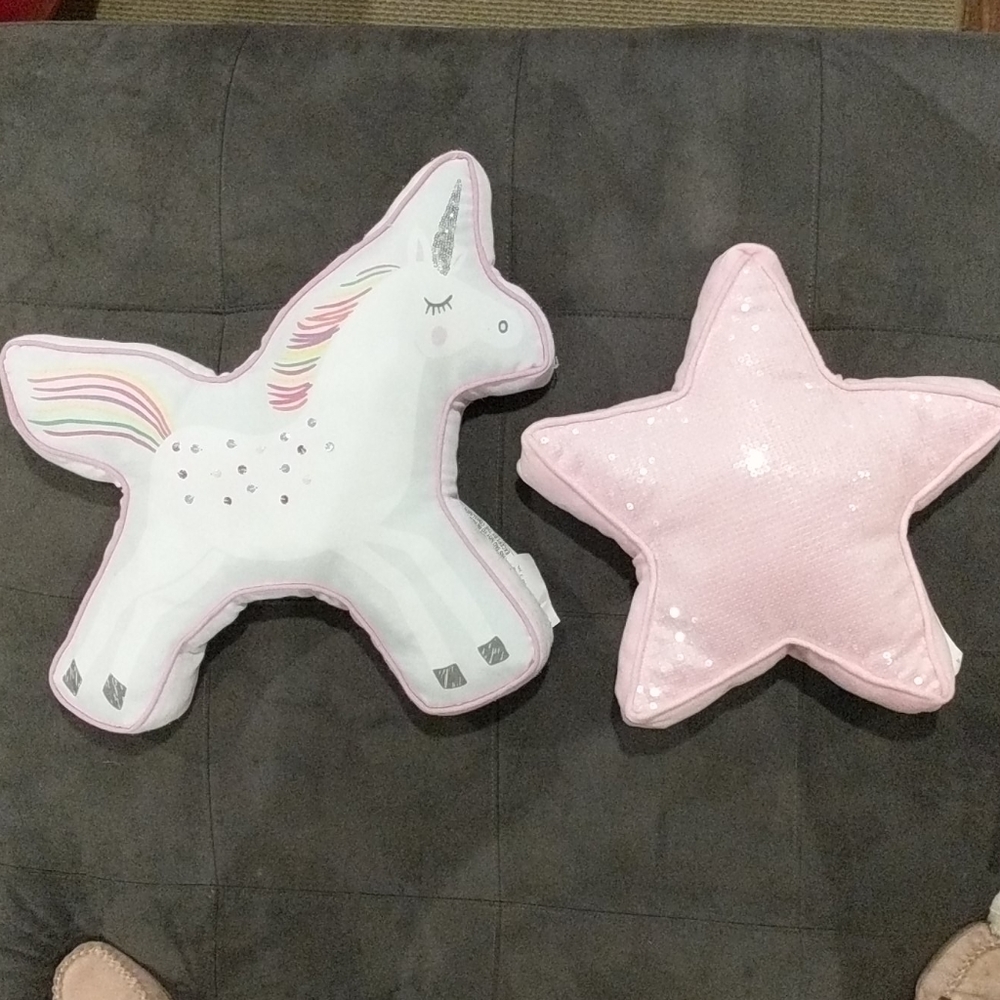 2 medium girls decor pillows